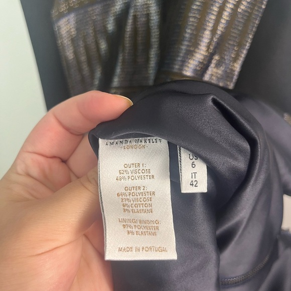 AMANDA WAKELEY Midnight/Multi Tapis Short Jacquard Dress size 6 - Picture 12 of 13